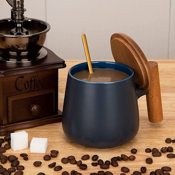 Keramisk kaffekrus, tekopp til kontor og hjem, 14 oz kaffe