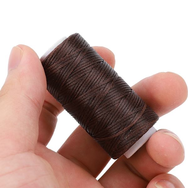 5 rullar vaxad tråd 150D manuell DIY handsömnad platt vaxad tråd fiber monofilament linje kaffe