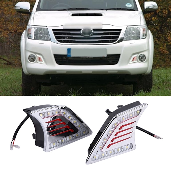 1 par bilens kjørelys DRL LED dagslys tåkelys for Toyota Hilux Vigo 12-14