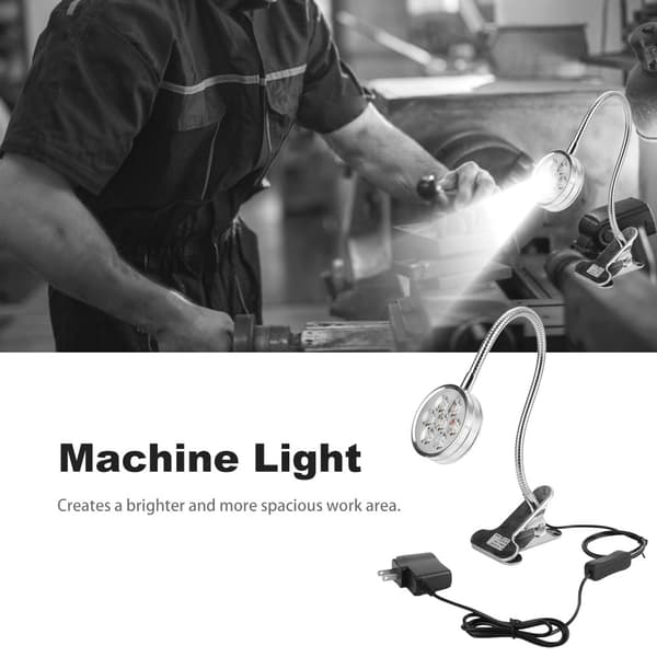 LED-maskinarbetslampa Svanhalsklämma/Fast bas Clamp Switch Lamp (#08)