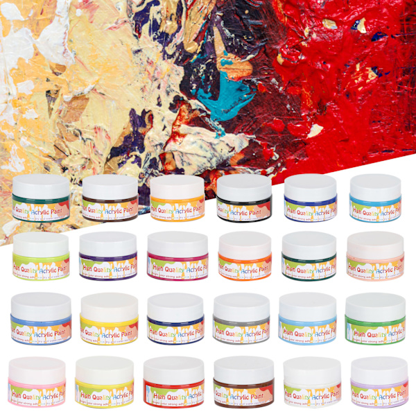 24 farver professionelt akrylfarvesæt DIY tegning maling pigment kunstner vægmaling