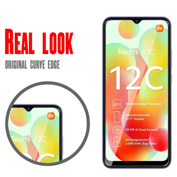 4 st skärmskydd i glas till Xiaomi Redmi 12C härdat glasfilm