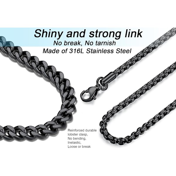 Ristiriipus miehille Ristiriipus VOIMAA Raamatun jae Ruostumattomasta teräksestä valmistettu kaulakoru Layered Black Cross