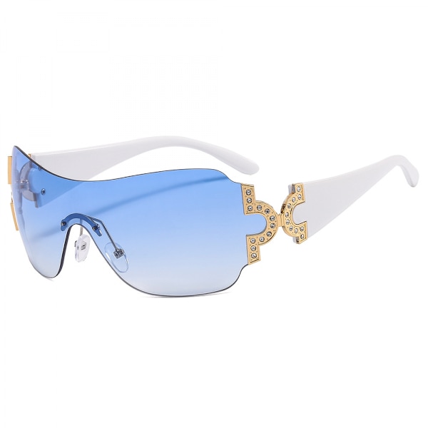 En bit UV400 Anti Ultraviolet Solglasögon Ramlös Futurist