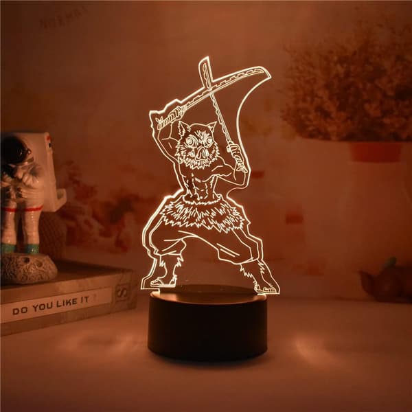 Anime Demon Slayer Hashibira Inosuke Nattlampe 3D-illusjon