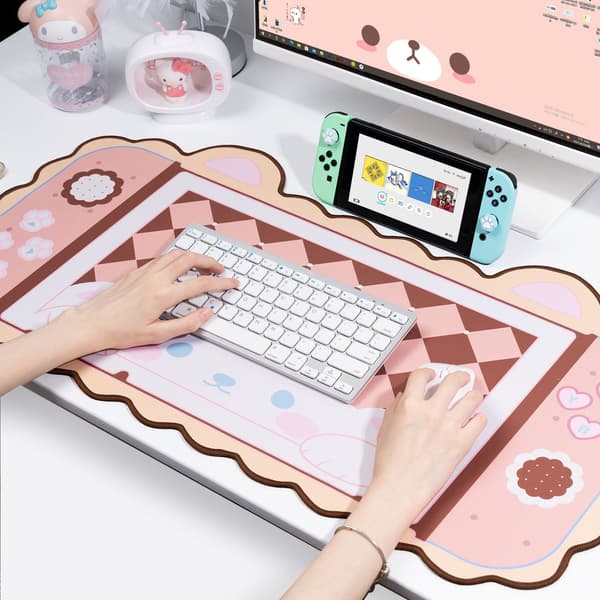 Gaming Musematte, Stor Musematte XL Rosa, Musematter for Datamaskiner 31,5×15,7 Tommer
