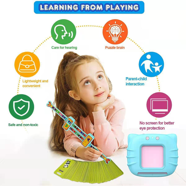 Toddler Flash Cards Læringslegetøj Uddannelsesmæssige 112 Flashcard Læringslegetøj til Småbørn 2‑4 År Blue