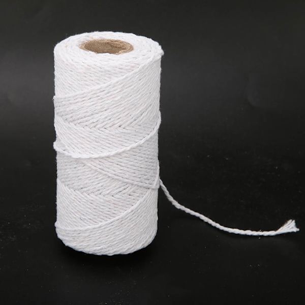 100m / 328,1ft ompelukäsin ompeleminen DIY-käsityö Vintage Braid Cord Jute Twine (valkoinen)