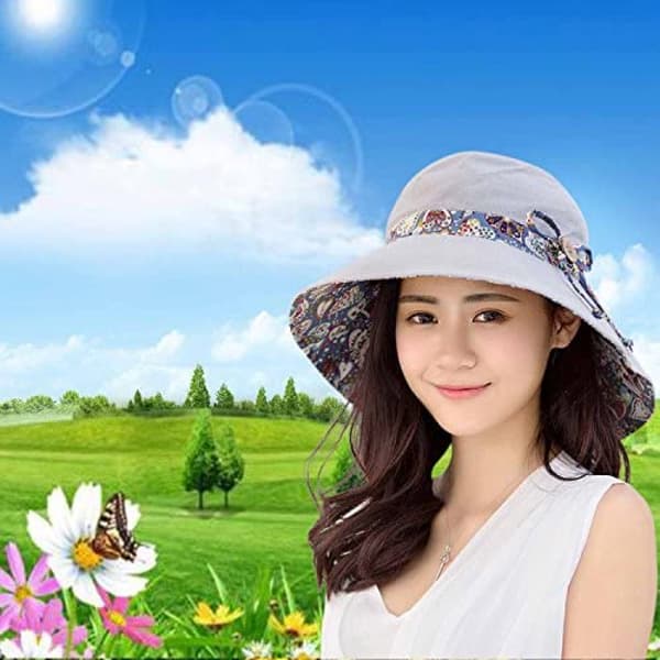 Dame Solhat Sommer UPF 50+ UV Beskyttelse Strandhat Foldbar