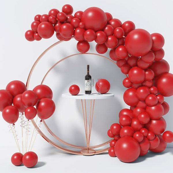130 stk. røde balloner i forskellige størrelser 18\" 12\" 10\" 5\" ballonbue guirlande sæt perfekt til fødselsdagsfest, dimission, babyshower, bryllup, ferie dekoration Red