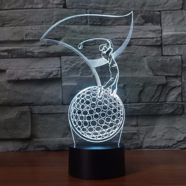 3D Golf Natlampe Touch Bord Skrivebord Optisk Illusion Lamper