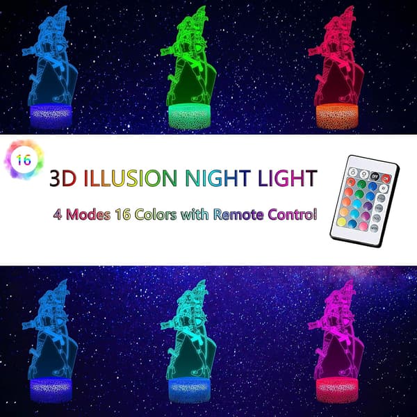Coola Saker för Sovrum Jinx Arcane 3D Visuell Lampa Touch LED Bordsslampa