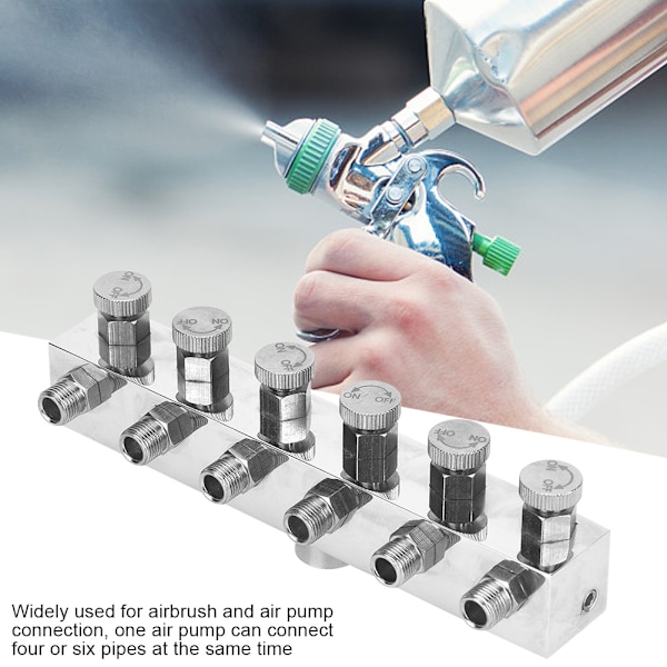 Multifunktionell justerbar aluminium luftslangdelare Airbrush adapter passande tillbehör #2