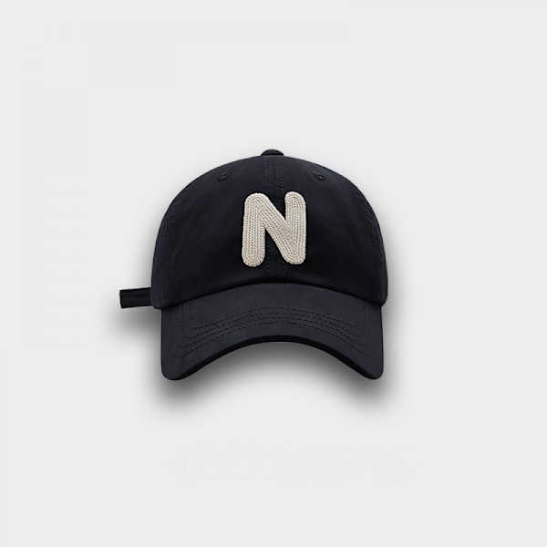 Hatt Brev Broderad Justerbar Baseballkeps Black
