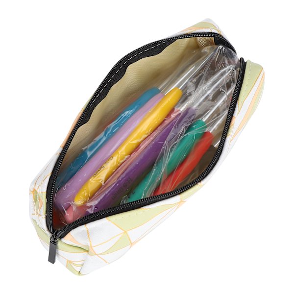 Virka nål set TPR mjukt handtag nålar kit DIY stickning verktyg hushållsartiklar C4-diamantväska
