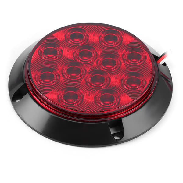 2 stk 4-i-1 12V 12LED Baklys Vanntette Runde Bremsestopplys for Båt ATV Lastebil