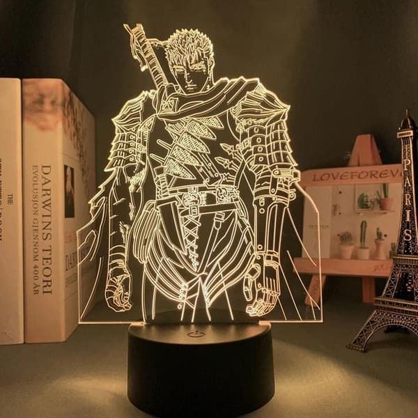 Anime LED Lys Berserk Guts Figur til Dekorativt Soveværelse N