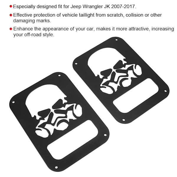 2 st Baklyktor Baklampa Skydd Dekoration Passar för Jeep Wrangler JK 2007-2017