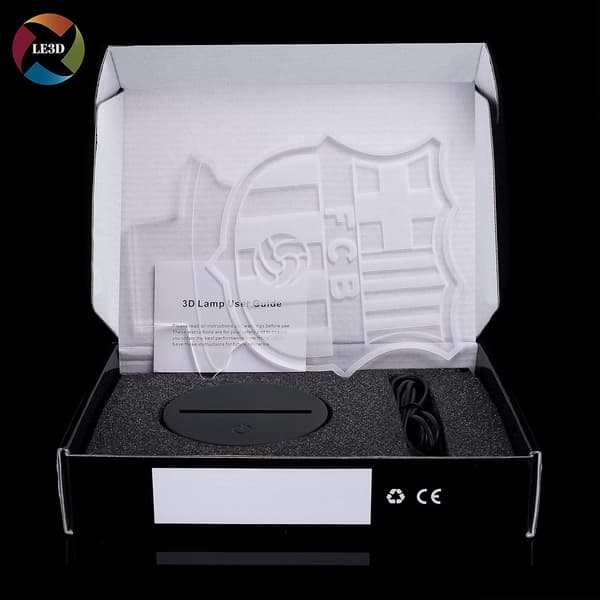 3D Optisk Illusjon Nattlys - 7 LED Fargeskiftende Lampe