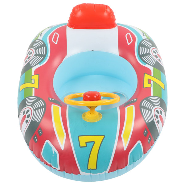 Yacht Pool Float Oppustelig Yacht Styrehjul PVC Anti Lækage Ben Huller Toddler Svømme Float til Svømning Sommer Blå Bund