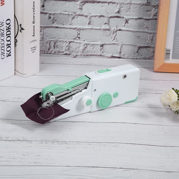 Bärbar handsymaskin DIY Mini hushåll elektrisk sömnadsverktyg blå