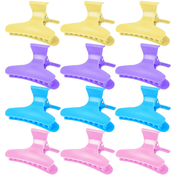 Hiuspidikkeet muotoiluun, osiointiin, perhoshiuspidikkeet, klipsit, kynnet kampaamoon, ammattikampaamon hiuspidikkeet Yellow + Purple + Blue + Pink