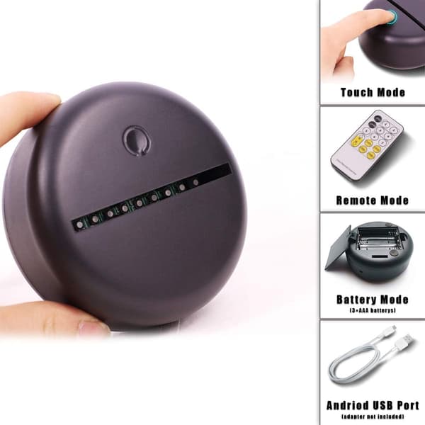 Traktorlampe 3D Visuelt Køretøj LED Natlampe Touch Switch a