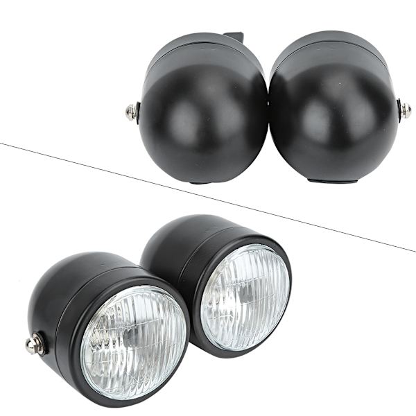Motorcykel Dobbelt Forlygte Motorcykel Modificeringsdel Tvilling Forlygte Lampe (Uden Beslag)