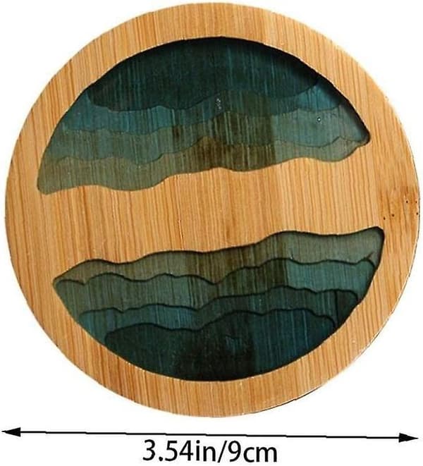 Naturlig træ coaster rund tekopper måtte bambus coasters epoxy