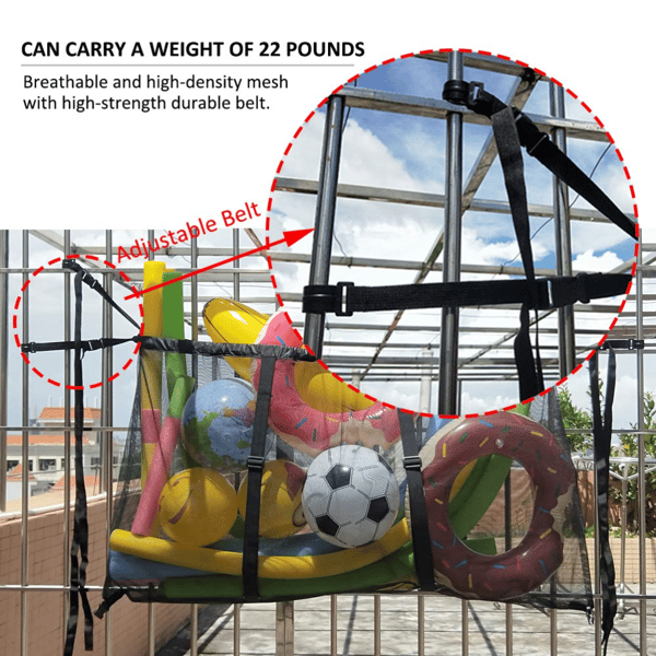 Pool Opbevaringspose Foldbar Poolside Organizer Netting til Legetøj Flydere Udendørs Strandbolde Nudelbeholder