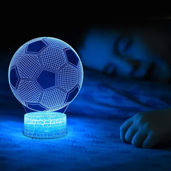 Fodboldgave Fodbold 3D Natlampe til Børn, 16 Farveskift