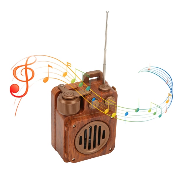 Retro Bluetooth-kaiutinradio puujyvällä HiFi-häviötön ääni tukee U-levymuistikorttia Bluetooth-kaiutin FM-radiolla