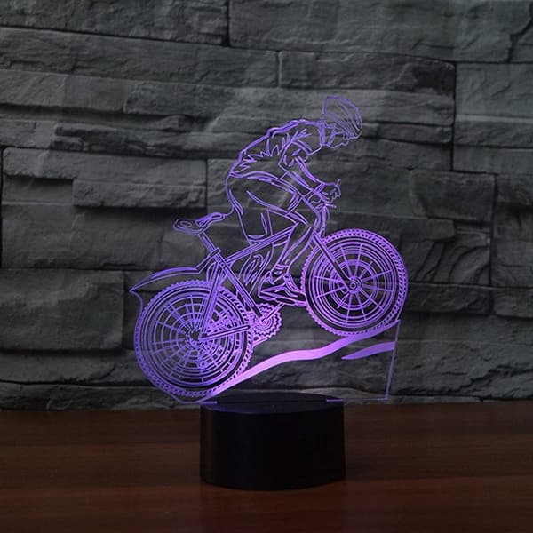 3D Optisk Illusion Farverig Natlampe Tennis Touch USB LE