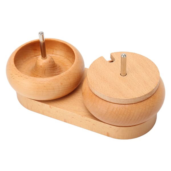 Perle Spinner Skål Poleret Træ Dæksel Metal Aksel Stabil Oval Base Perle Maker til Smykkefremstilling DIY