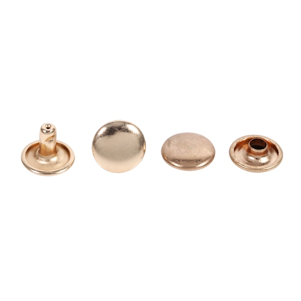 100 sæt 8 x 10 mm dobbelt hætte nitte metal læder håndværk reparationer nitter pig dekoration (guld)