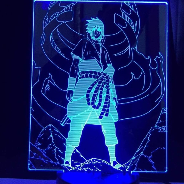Naruto Stuff Natlys til Drenges Soveværelse, 3D Illusion Lampe, 7 Farver Berøringsstyring, 16 Farver Fjernbetjening
