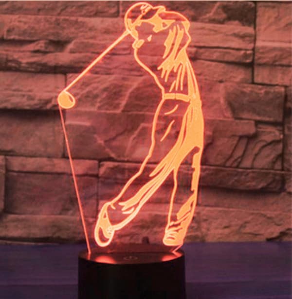 3D Golfspiller lampe Natlys Touch Bord Skrivebord Optisk Ill