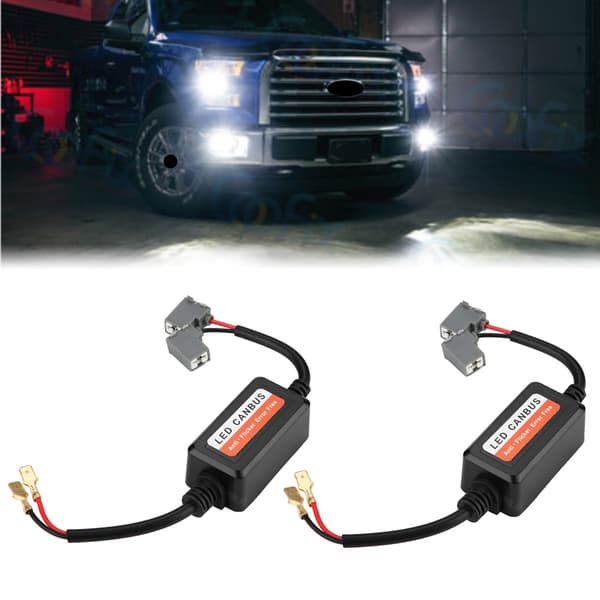 2 stk H1/H3 Bil LED Hovedlys Dekoder Anti-Flimmer Blinkfeil Kansellerer