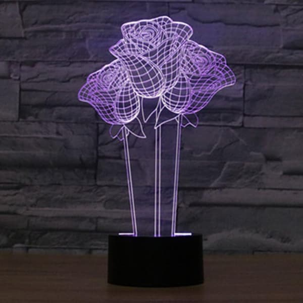 Present till mors dag, YKL World Flower Night Light 3D Rose Table
