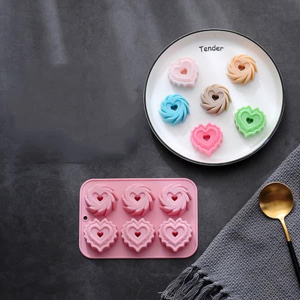 6-delt Kjærlighet Spiral Kakeform Donut Riskake Tilleggsutstyr