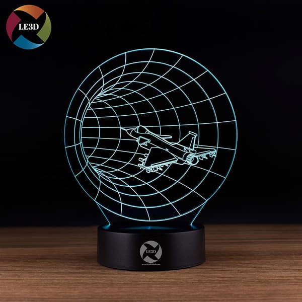 3D Optisk Illusions Natlampe - 7 LED Farveskiftende Lampe