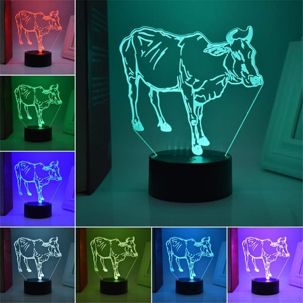 3D-illuusioyövalot lapsille, eläinmallilelu, joulu