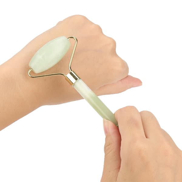 Naturlig stein dobbelthodet jade slankende ansiktsmassasjerulle (#03)