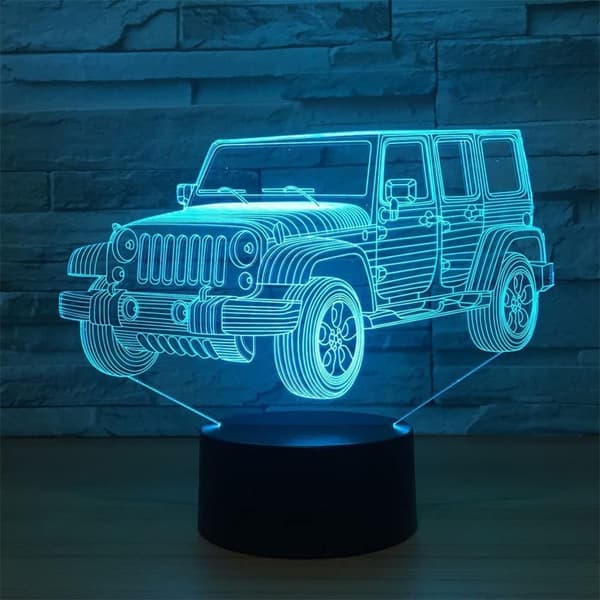 3D Optisk Illusion Lastbil Farverig Lyseffekt Touch Swi