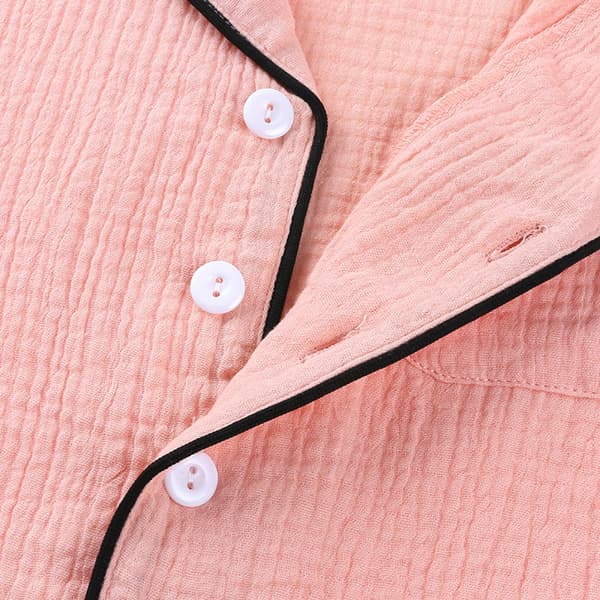 Toddler Button Up Pyjamas Sommar Pyjamas För Flickor Pojkar,L,Rosa