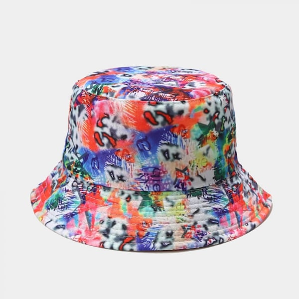 Hink med Tie Dye Vändbar Fiskehatt Sommar Strand Solhatt B