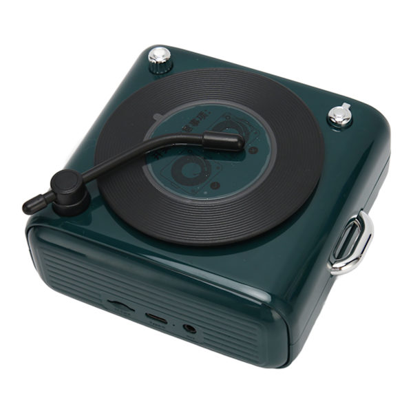 Bluetooth 5.0 høyttaler Vinly platespiller stil gammeldags klassisk stil høyt volum trådløs Bluetooth høyttaler Green