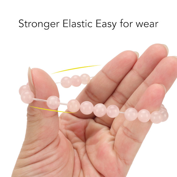 Perle Armbånd Elegant Diameter 8mm Stretch Naturlig Krystal Armbånd til Unisex Meditation Dekompression Gave Rose Quartz