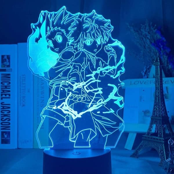 3D Illusion Lampe Anime Gon og Killua Figur 3D Natlampe