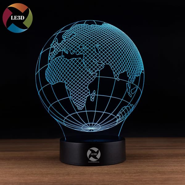 3D Optisk Illusions Natlampe - 7 LED Farveskiftende Lampe